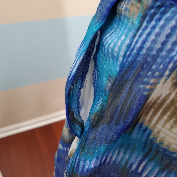 Apostrophe Blue A-line Skirt - Picture 6 of 7